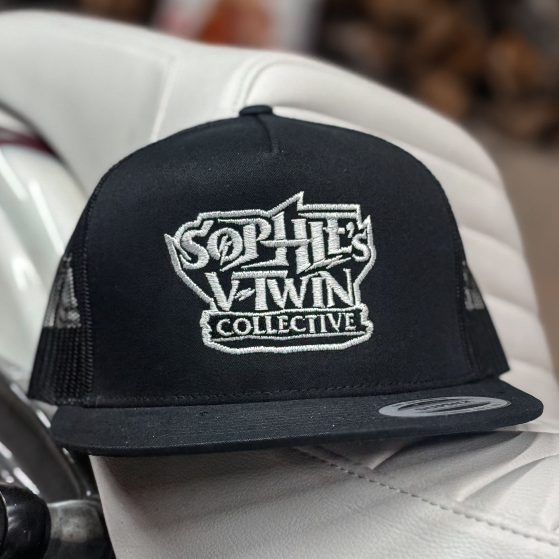 Sophie’s V-Twin Collective Flat Bill Hat –Whte