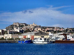 813j124 PA131998 Castello di Milazzo citadel above harbour