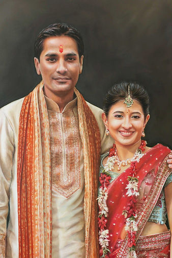 Portrait of Indian couple at wedding