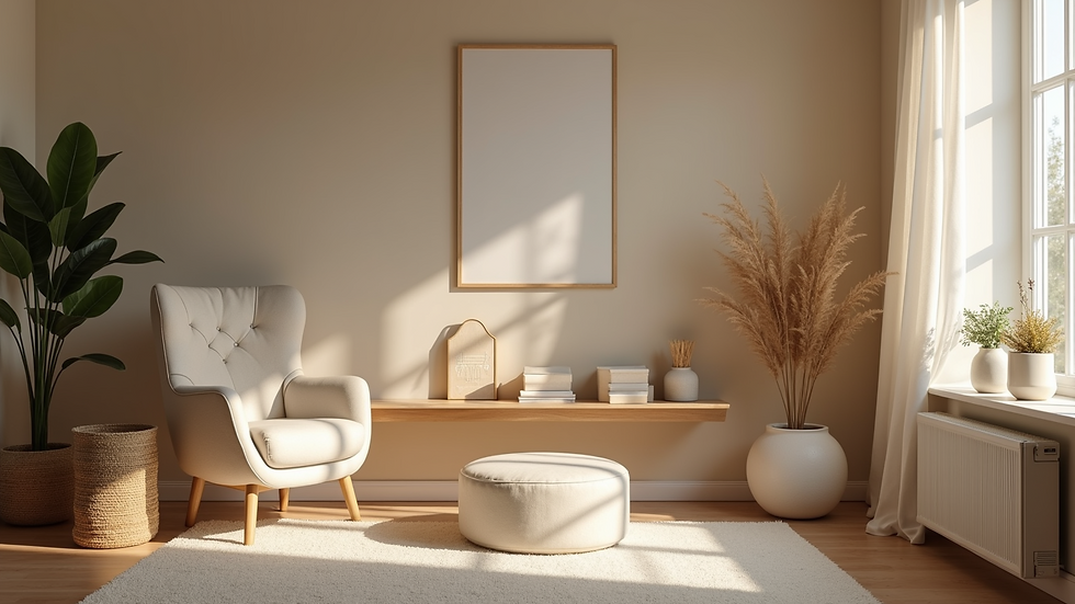 High angle view of a cozy therapy room