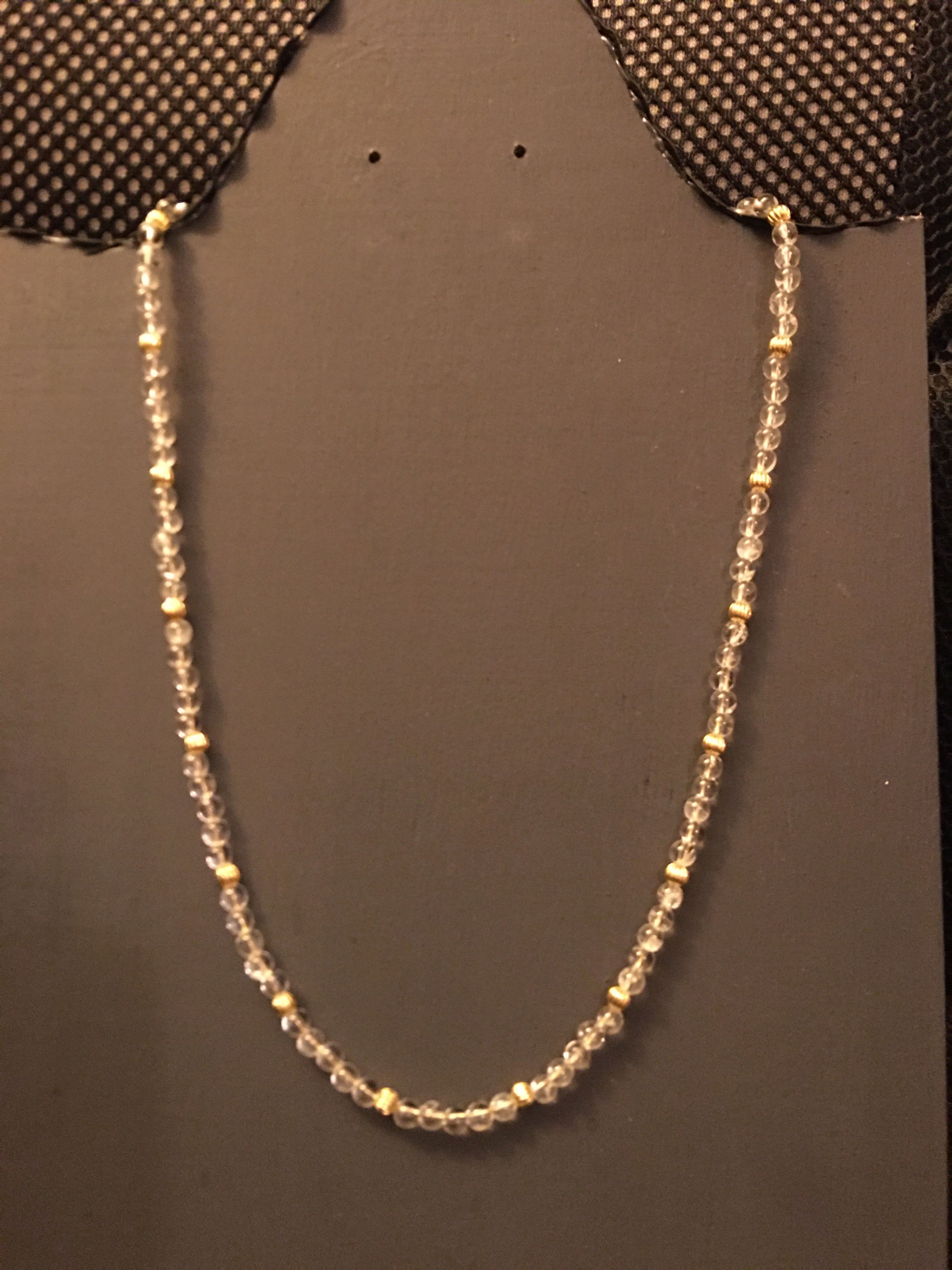 Clear Quartz Beaded Gemstone Necklace