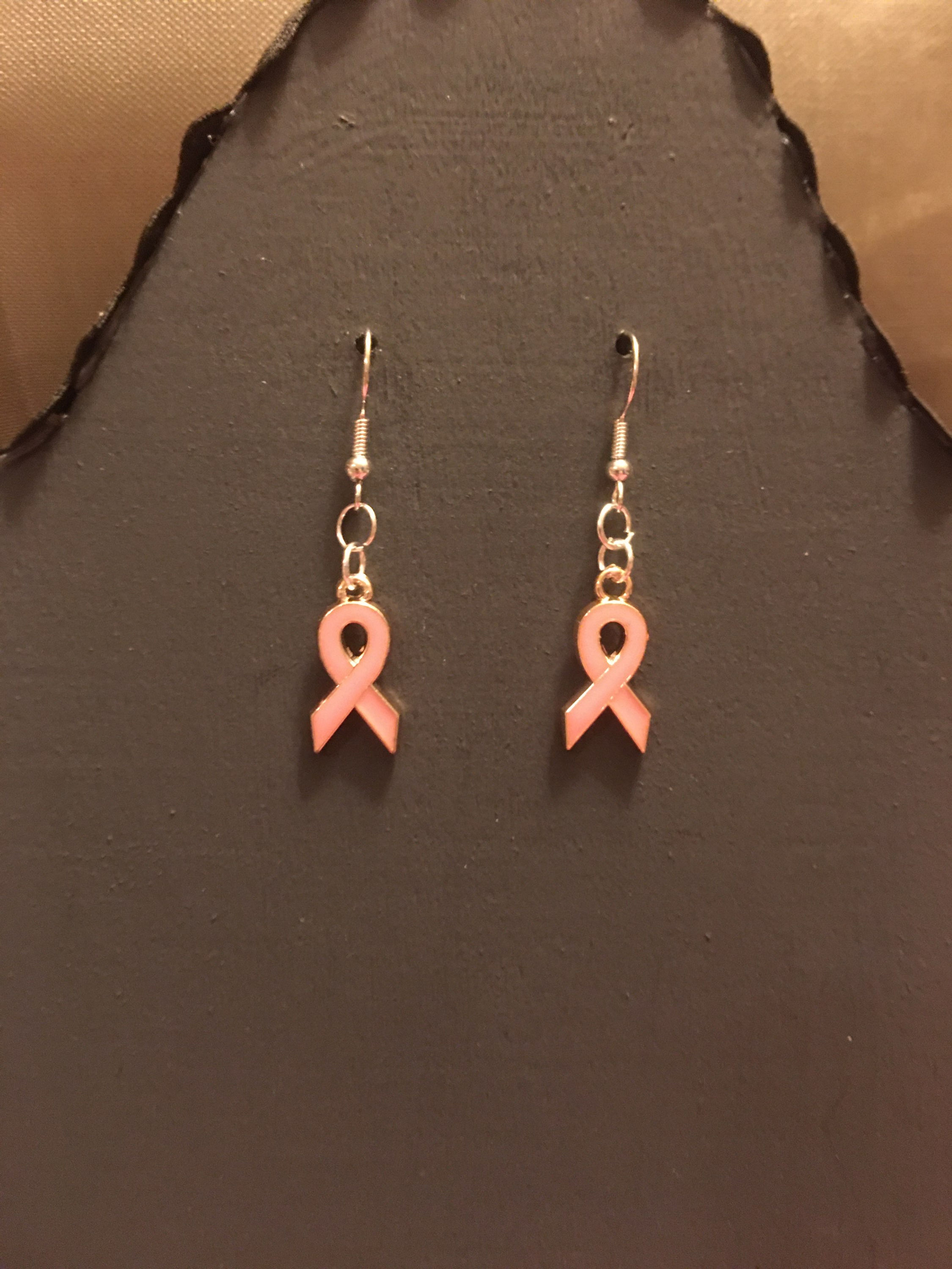 Breast Cancer Awareness Ribbon Earrings