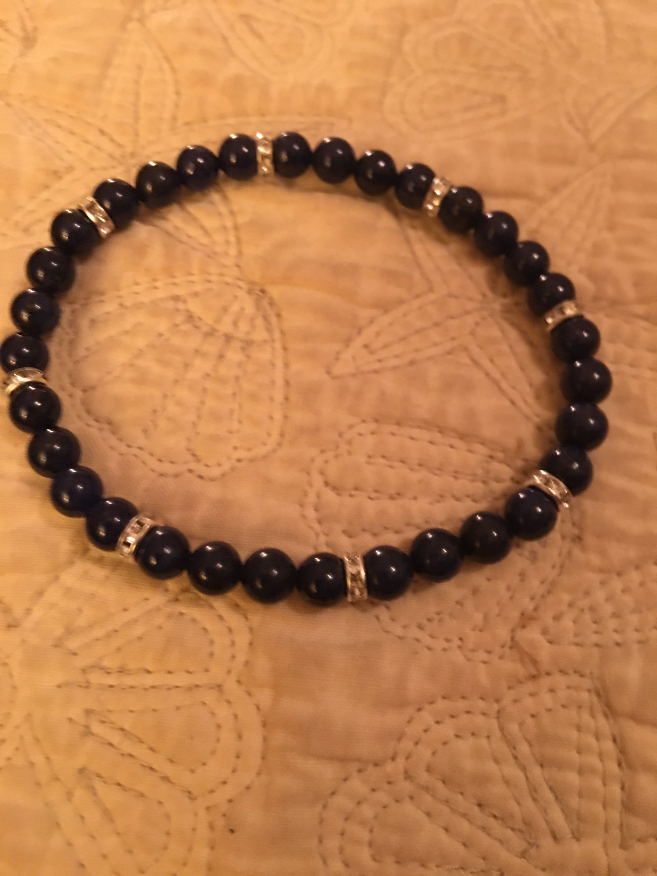 Lapis Lazuli Beaded Gemstone Stretch Bracelet