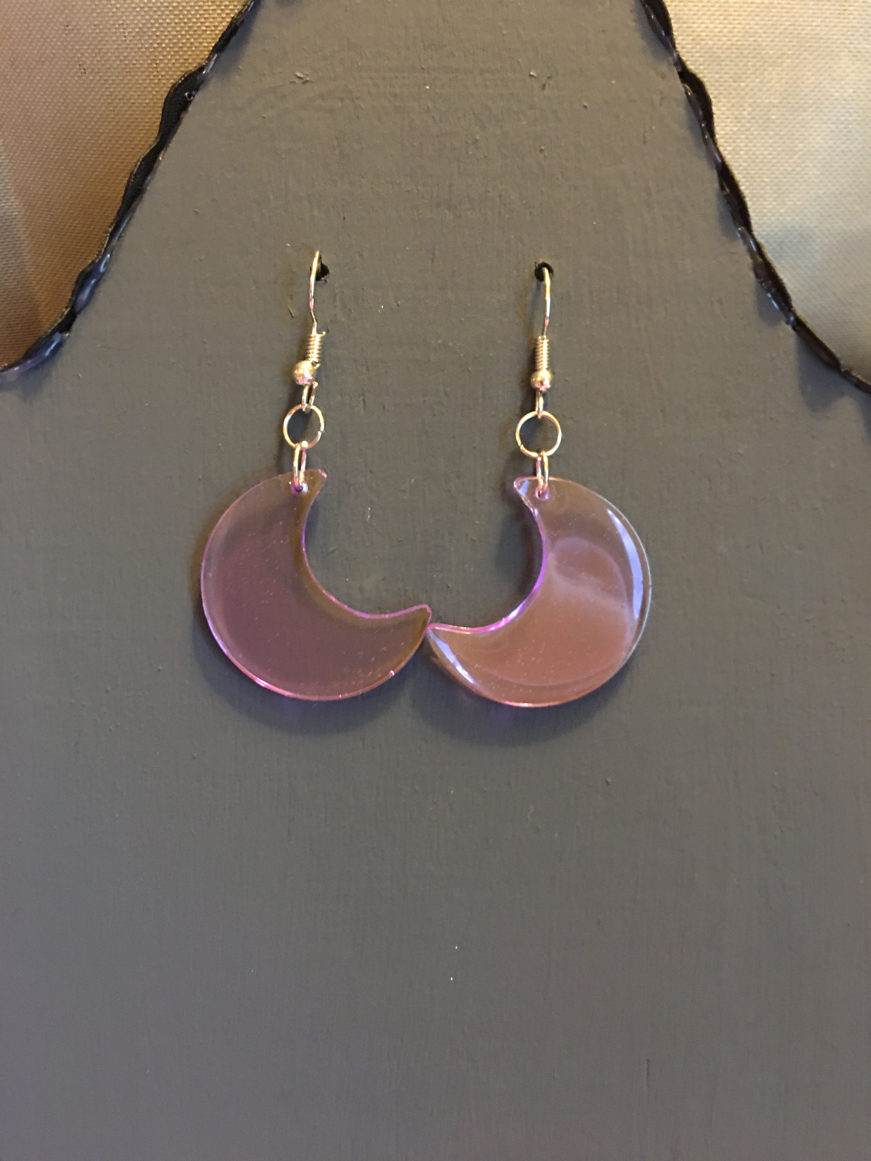 Purple Moon Earrings 