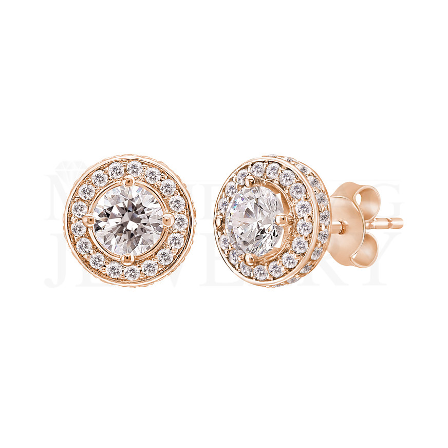 2.08 Ct Halo Diamond Earrings
