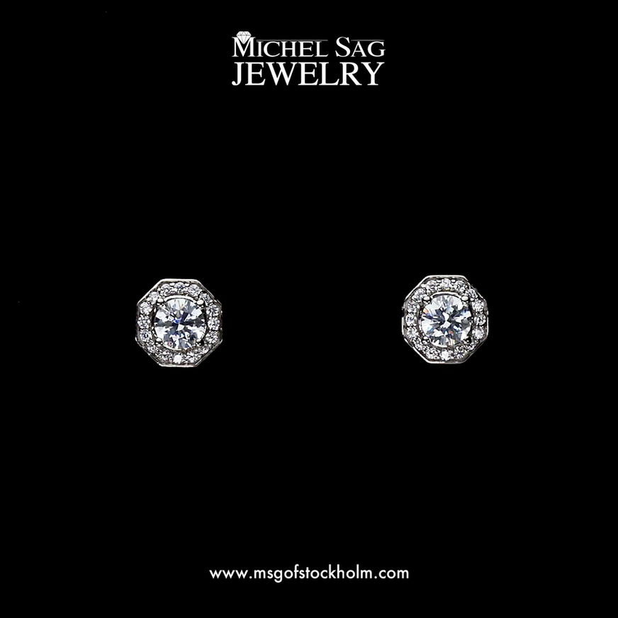 0.46 Ct Halo Diamond Earrings