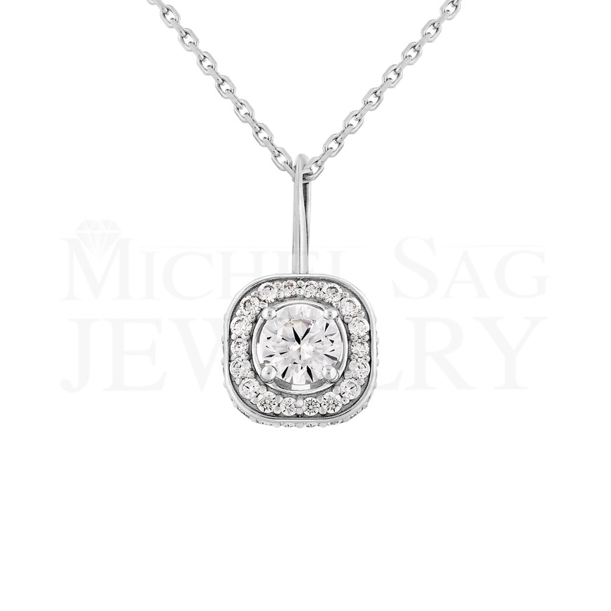 1.84 Ct Halo Diamond Pendant