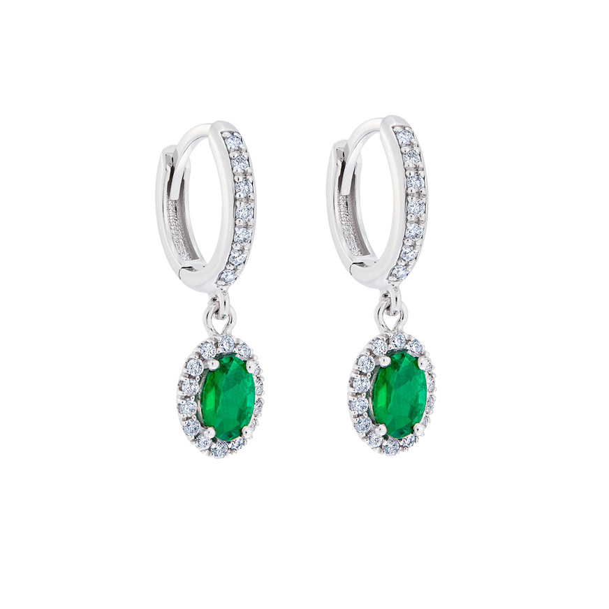 1.42 Ct Emerald Diamond Design Earrings