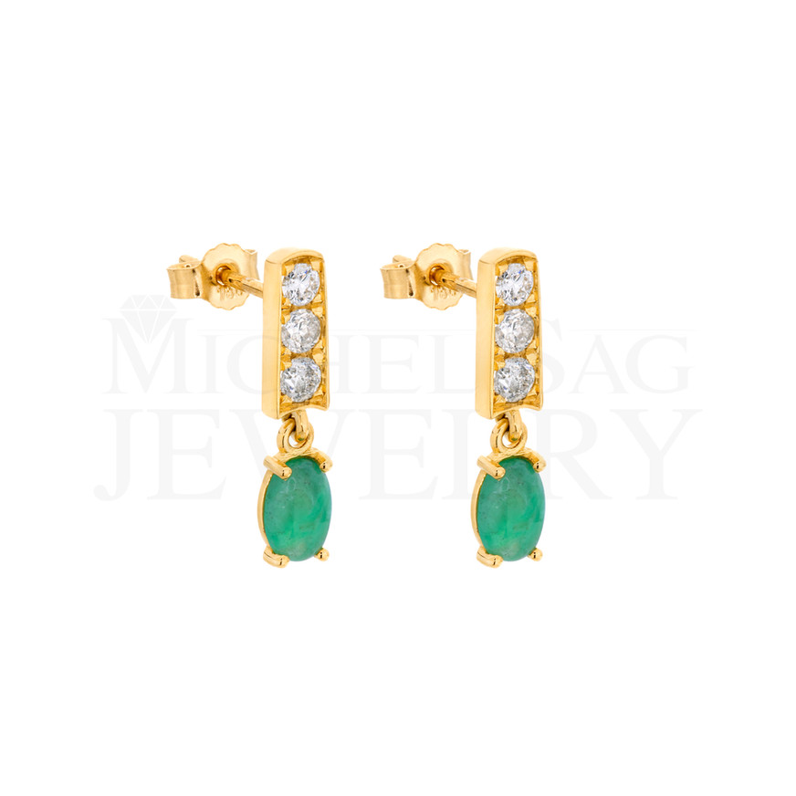 1.04 Ct Emerald Diamond Design Earrings