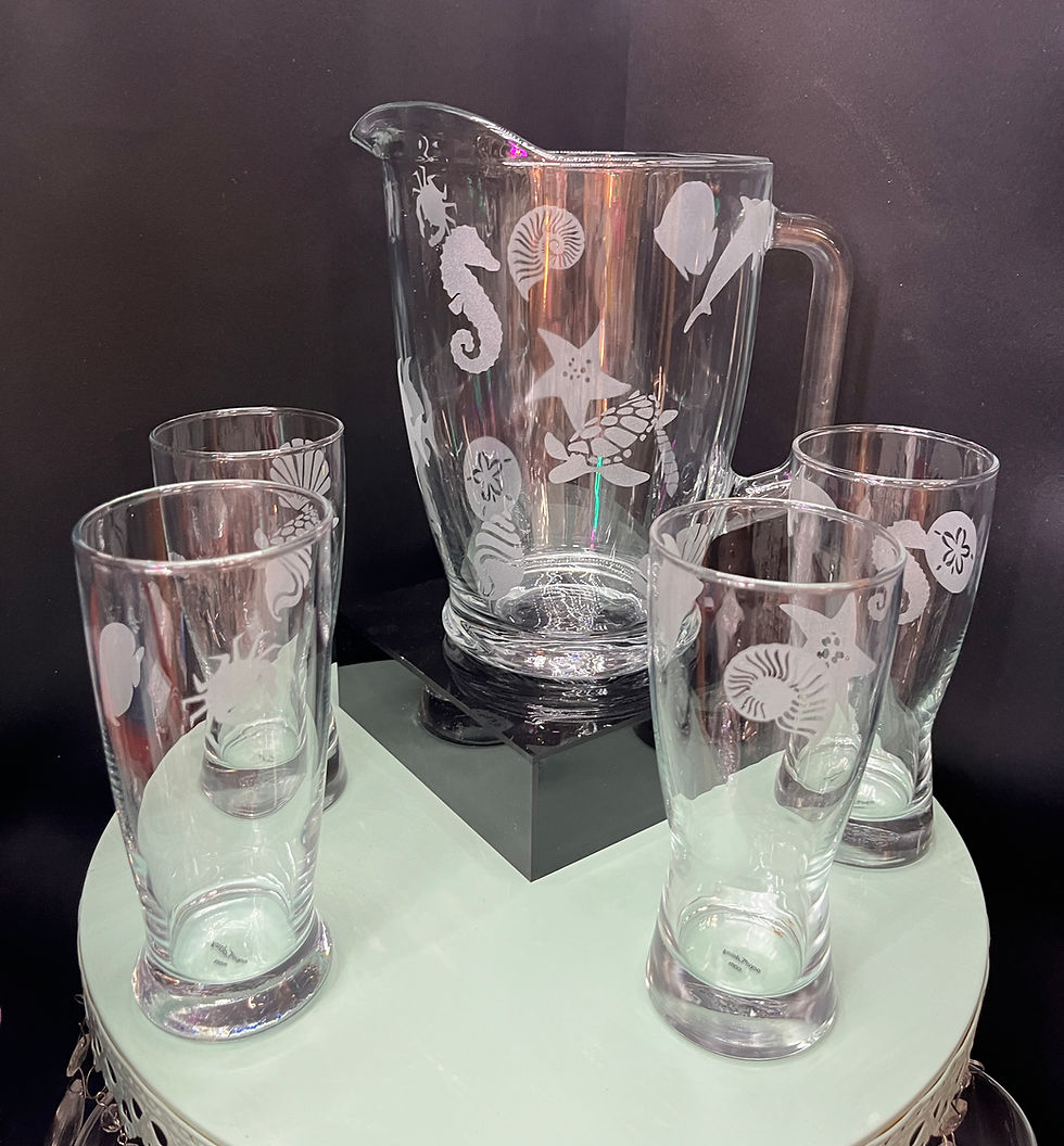 Thumbnail: Seashell Pitcher with Four Glasses