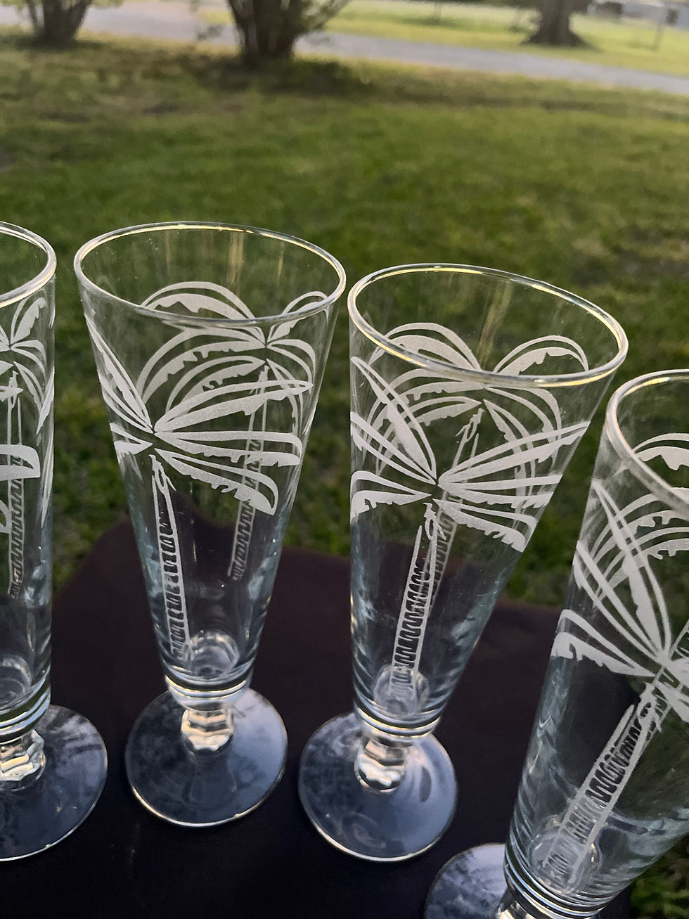 Thumbnail: Palm Tree Glasses ~ Set of 4