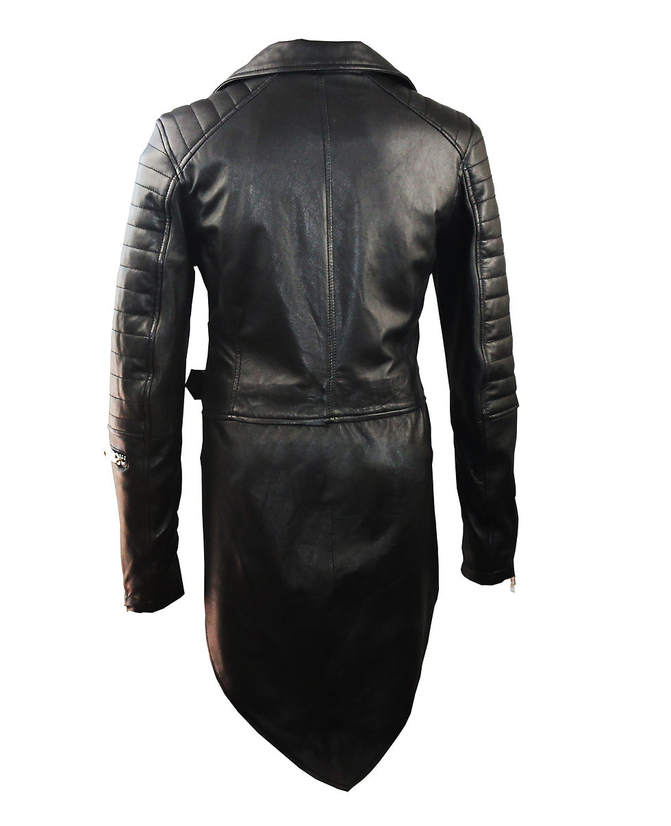 Thumbnail: TRINITY-Black Quilted Moto Sheepskin Leather Jacket