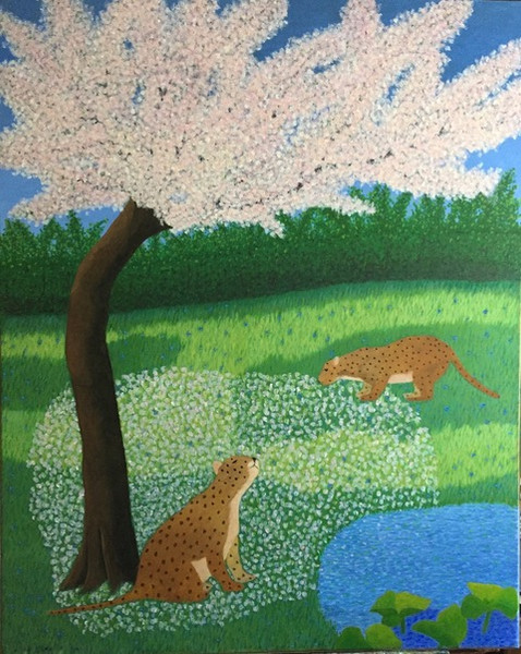 LE PRINTEMPS II Huile sur toile 2021 SOLINE CANOVAS