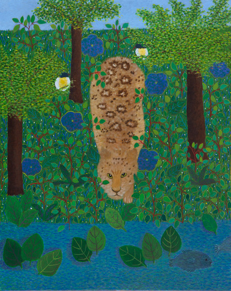 LE JAGUAR Huile sur toile 2023. 80x80 cm