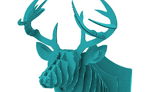 段ボール鹿ブルー