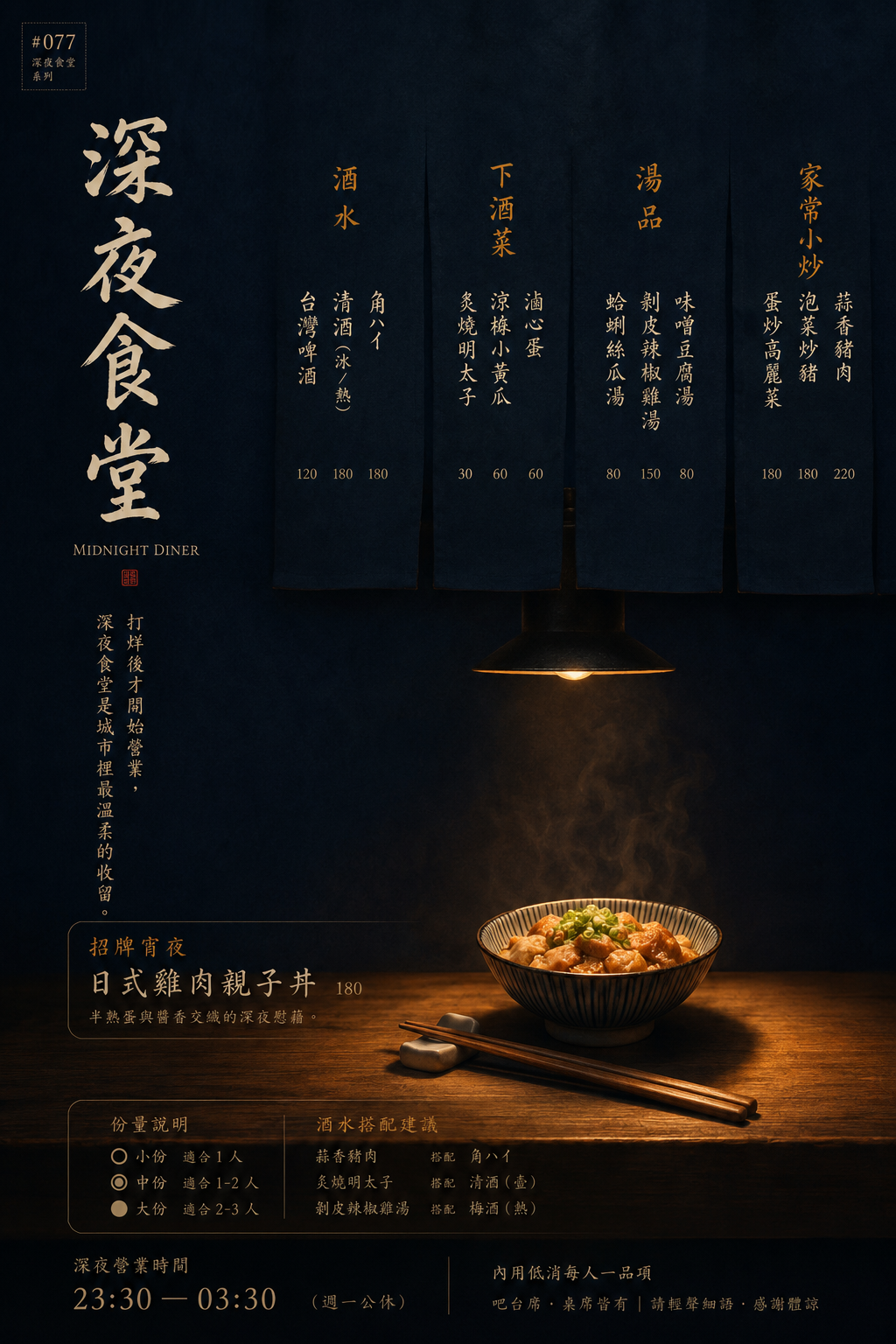 深夜食堂 菜單設計 Prompt
