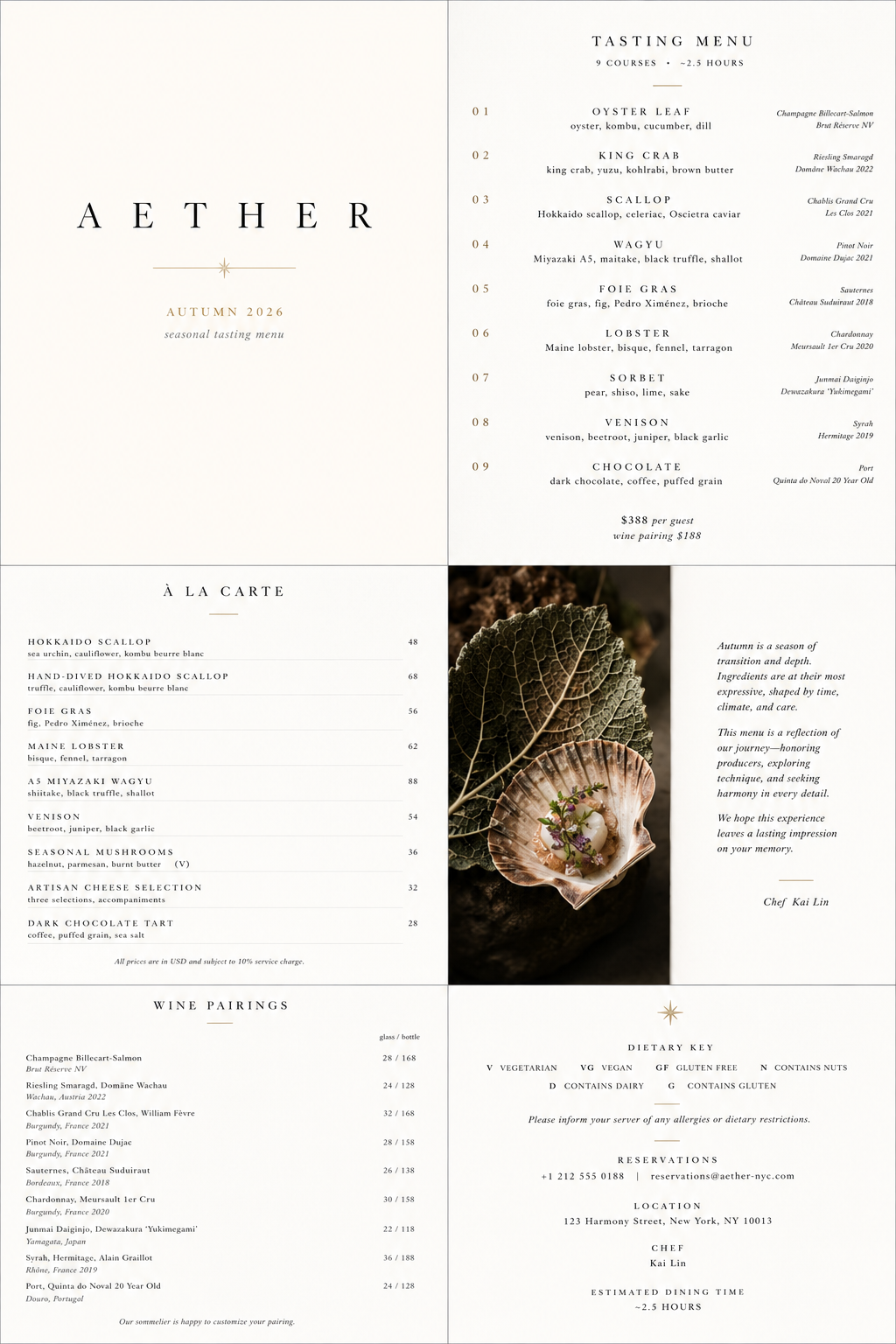 Fine Dining 菜單設計 Prompt