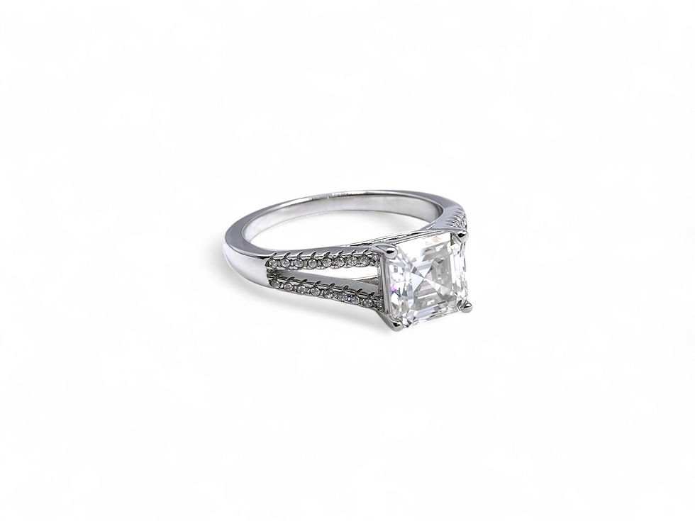 Thumbnail: 2.00 ct Square Emerald Cut Moissanite Ring