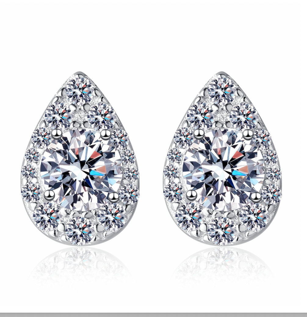 Tear Drop Moissanite Earring studs