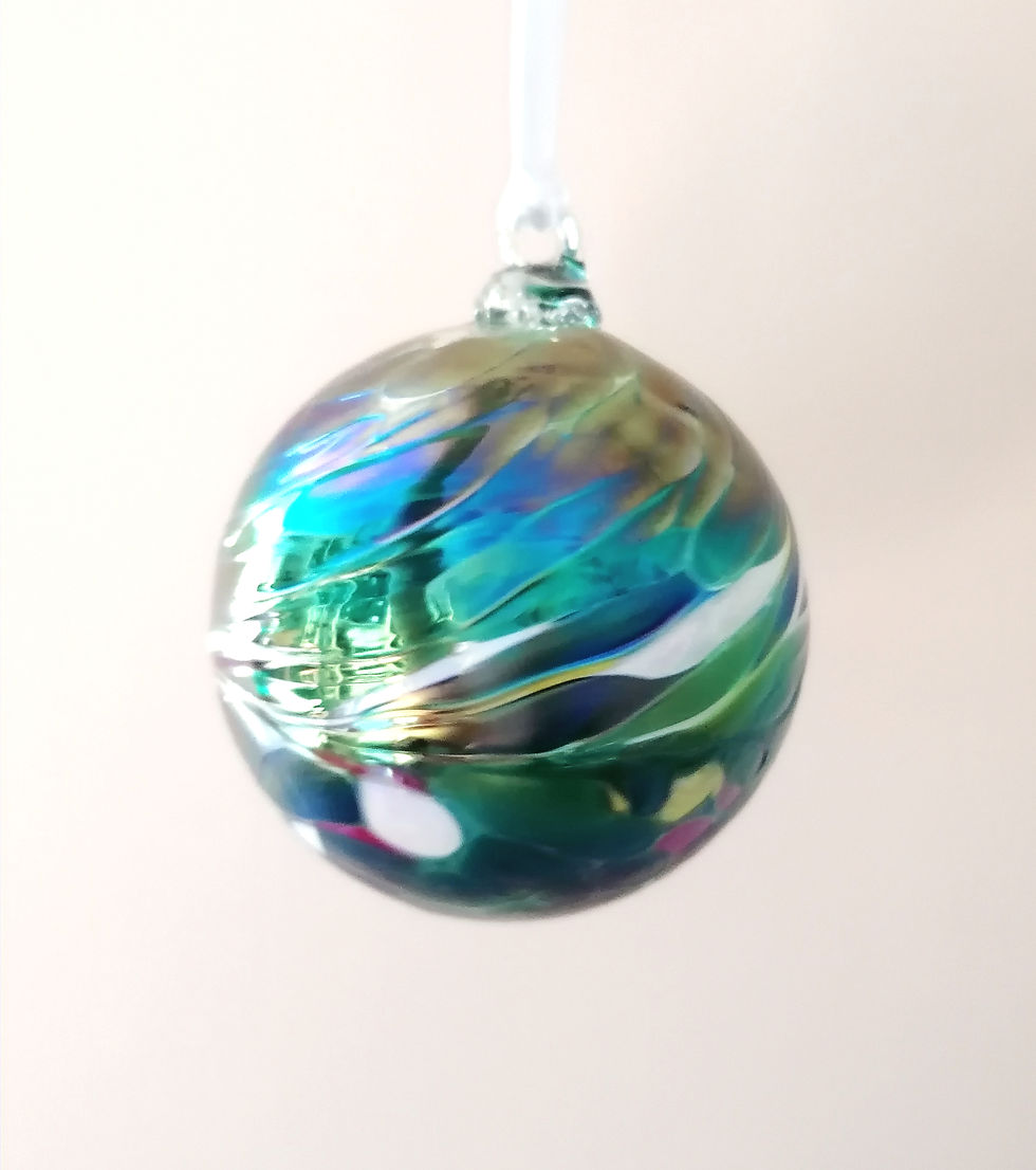 Thumbnail: Hanging Friendship Globe - Green Pearl  - Small