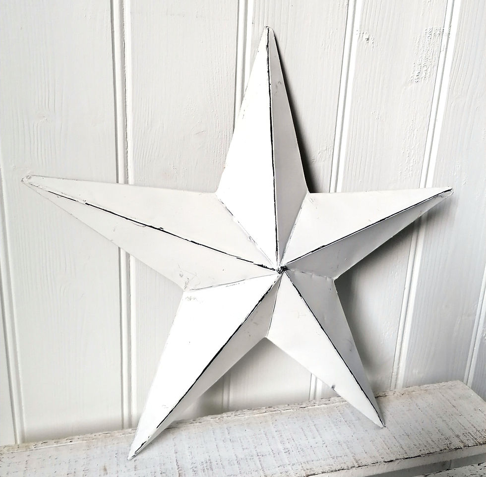 White Rustic Metal Barn Star