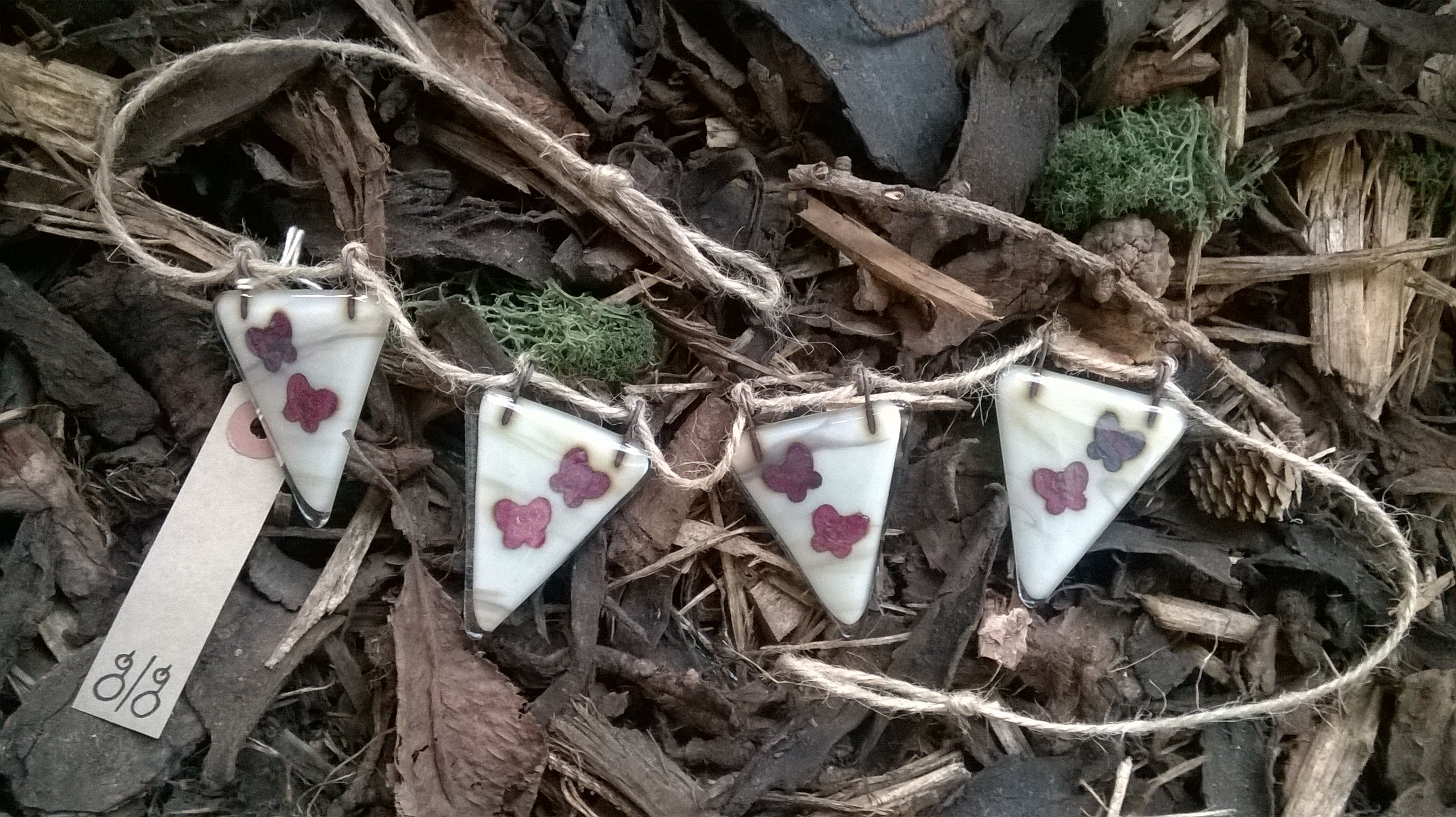 Fused Glass Bunting - Butterflies