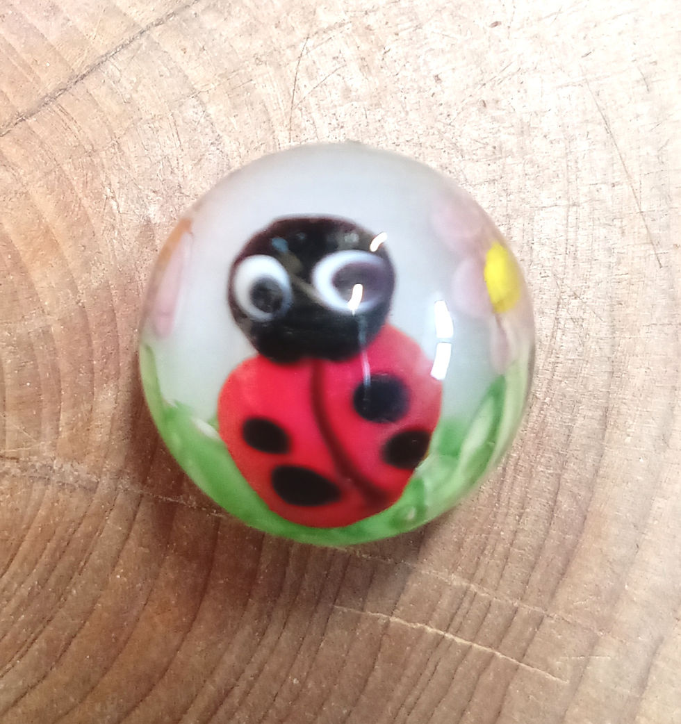 Ladybird Cream - Handmade Small Marble