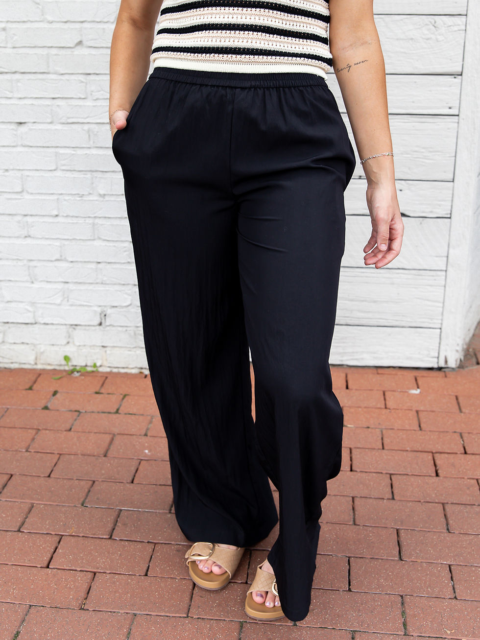 black pants detailed view