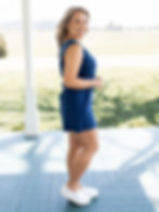 denim mini dress side view