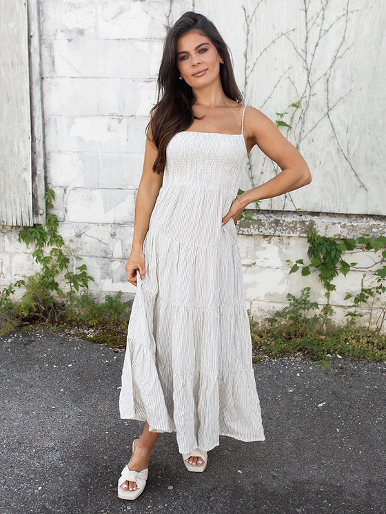 chinese dress ladies Balos Striped Maxi Dress main image 1