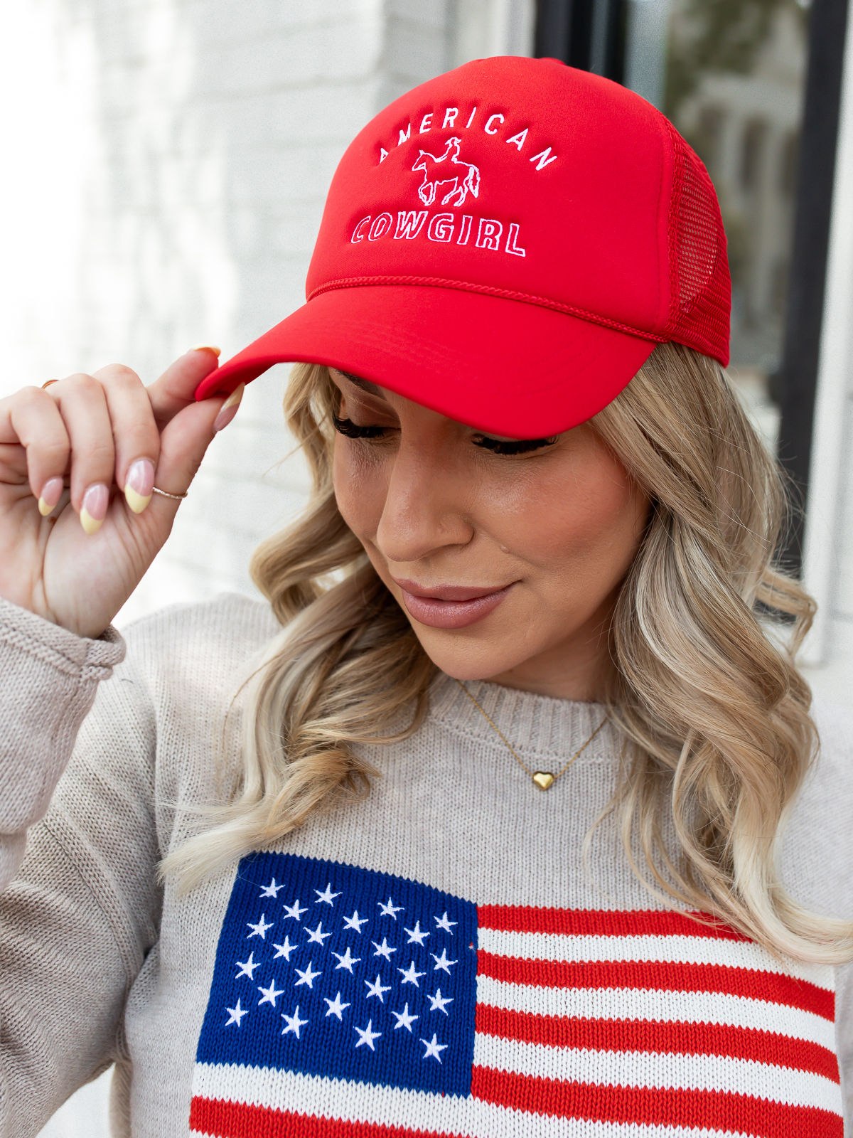 red hat front view