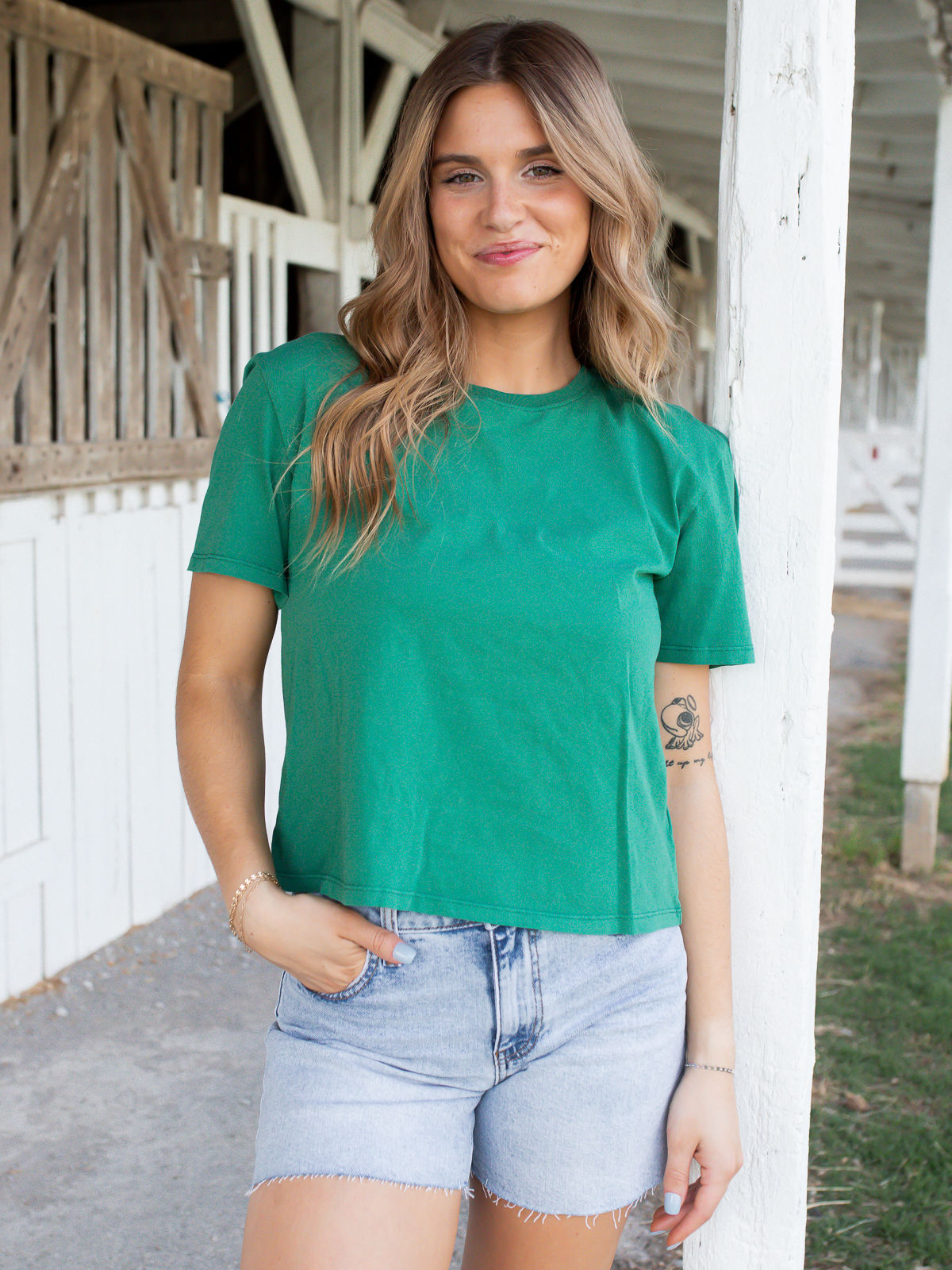 green top front view