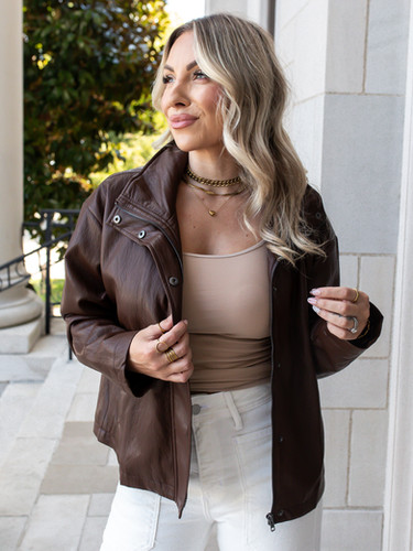 Wren Drop Shoulder Jacket | Chocolate | Hollie Ray