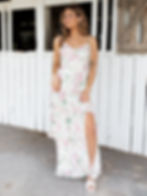 floral tiered dress front view