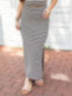 striped midi skirt detailed view