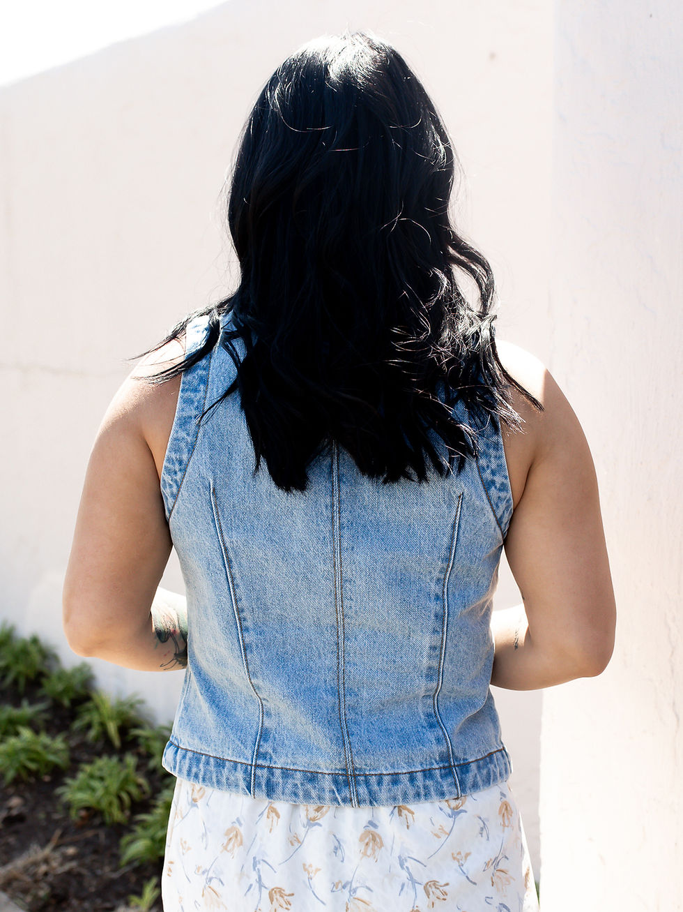 Thumbnail: denim vest back view