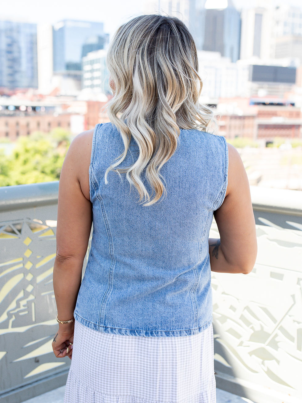 Thumbnail: denim vest back view
