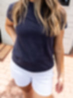 navy tee detailed view