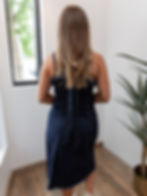 denim dress back view
