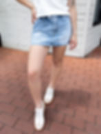 denim skort detailed view