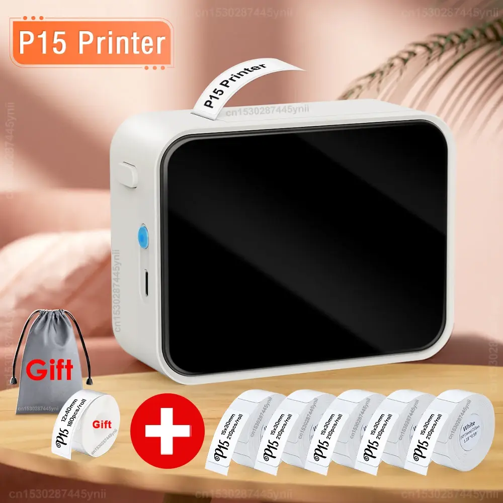 Wireless Label Printer P15 Portable Bluetooth Thermal Label Maker Handheld