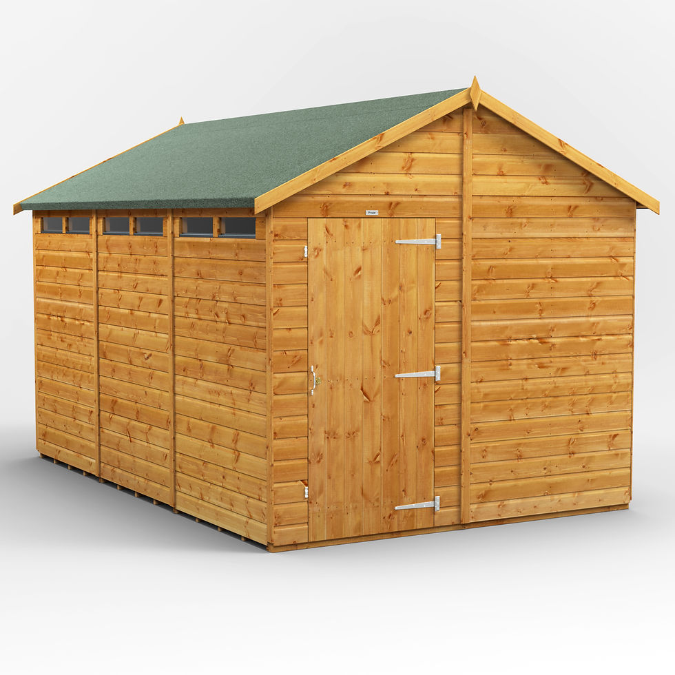 12x8 Power Apex Security Shed