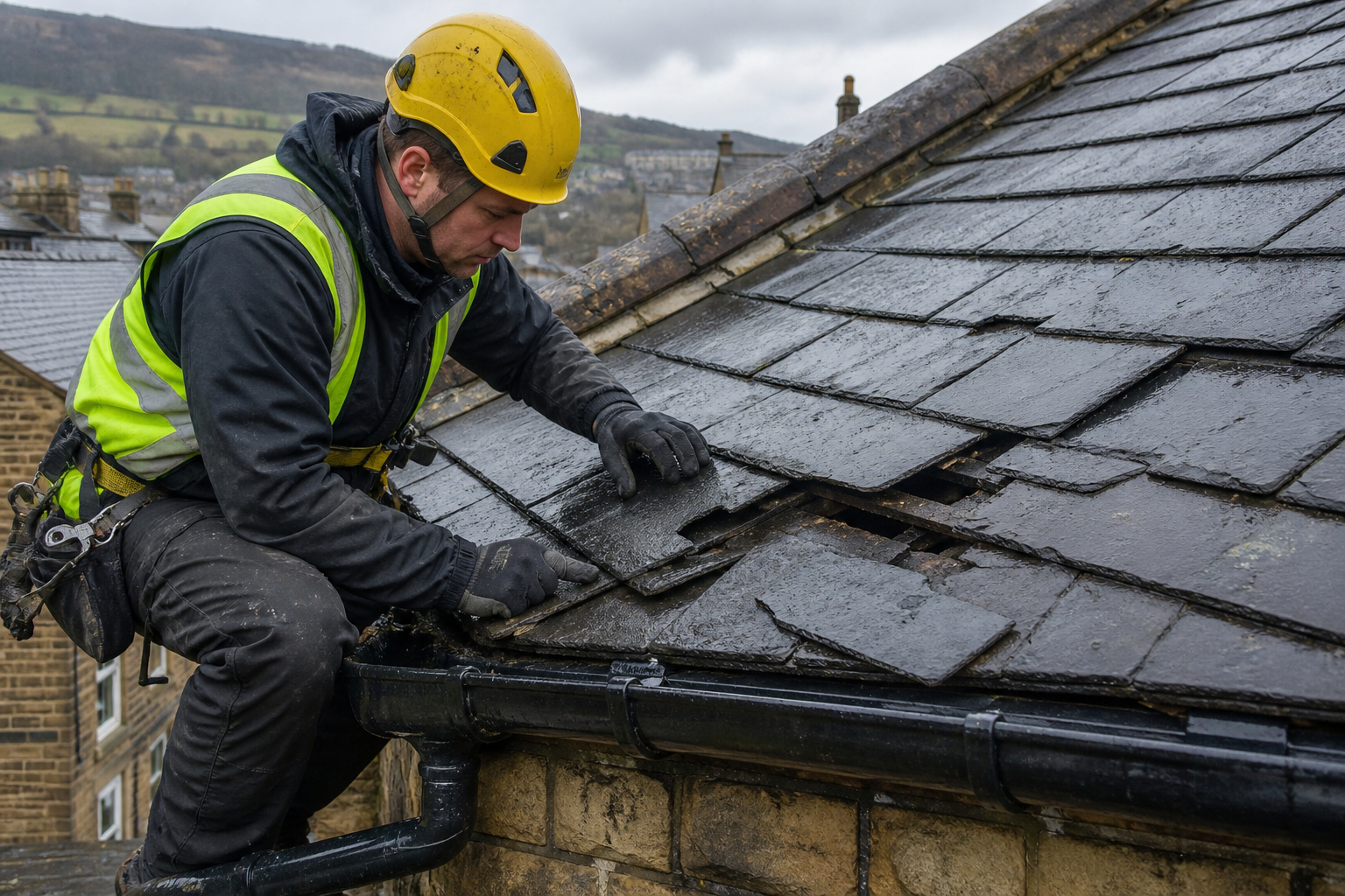 Storm Damage Roof Repairs in Todmorden: What to Do After High Winds, Heavy Rain or Slipped Slates