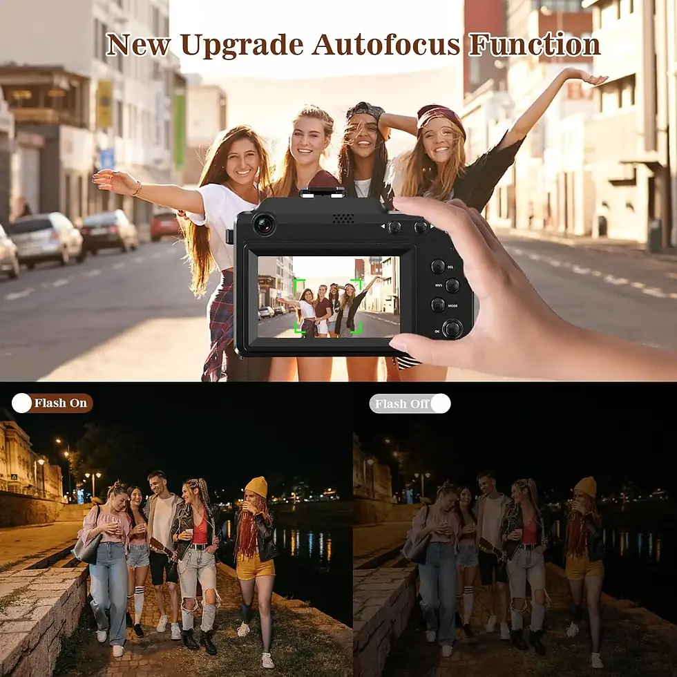 Thumbnail: 56MP Digital Camera Front Rear Dual Lens Selfie 4K Photography Camcorder