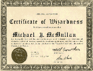 Certificate of Wizardness