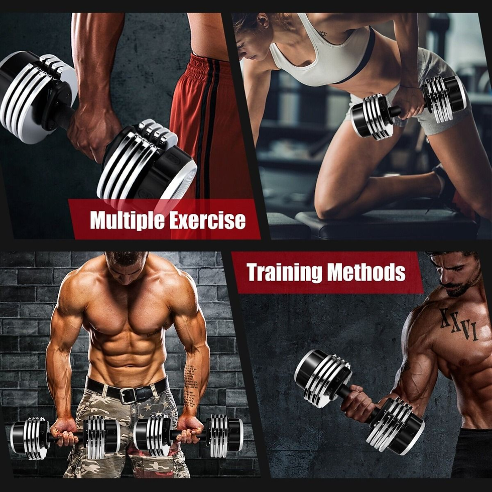 Thumbnail: Weight Adjustable Dumbbells with Tray Anti-Slip Handle for Home Gym