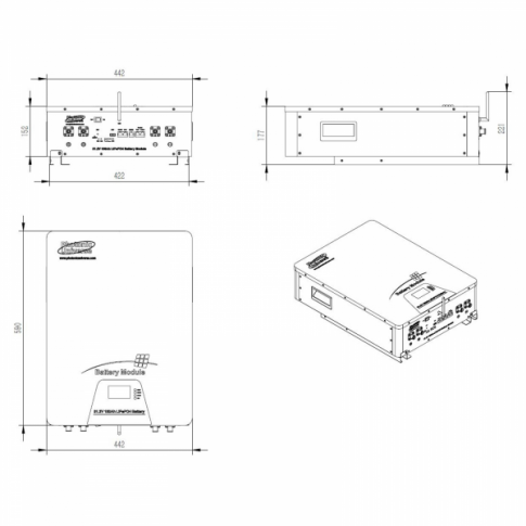 Thumbnail: 100Ah 48V Wall mounted Lithium Battery for Leisure, Solar, Wind and Off-grid app