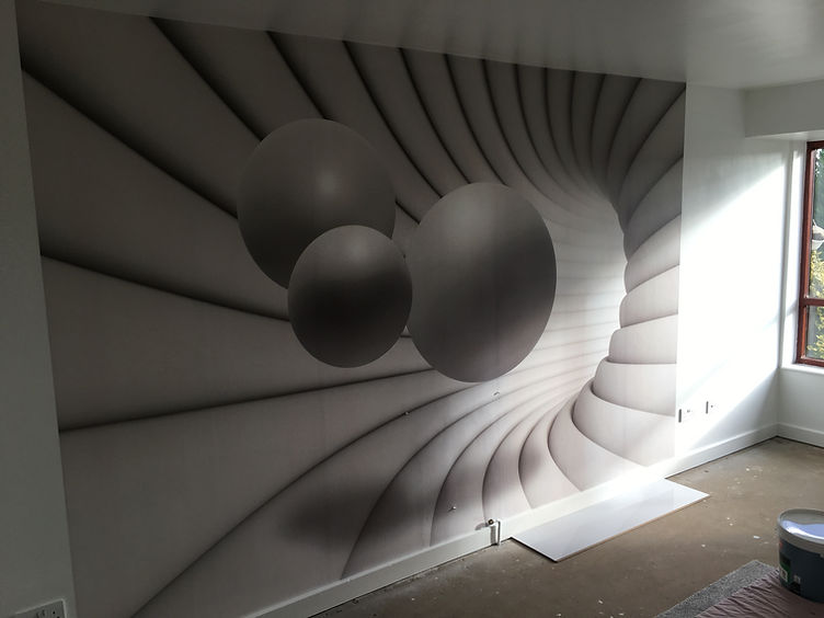 Hand-painted wall mural in a Bradford home interior