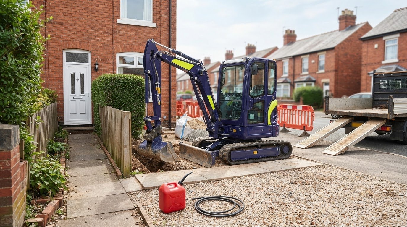 Cost of hiring a digger for a day, including extra costs