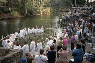 Mass Baptism in the Jordan River at Bethany Beyond Jordan